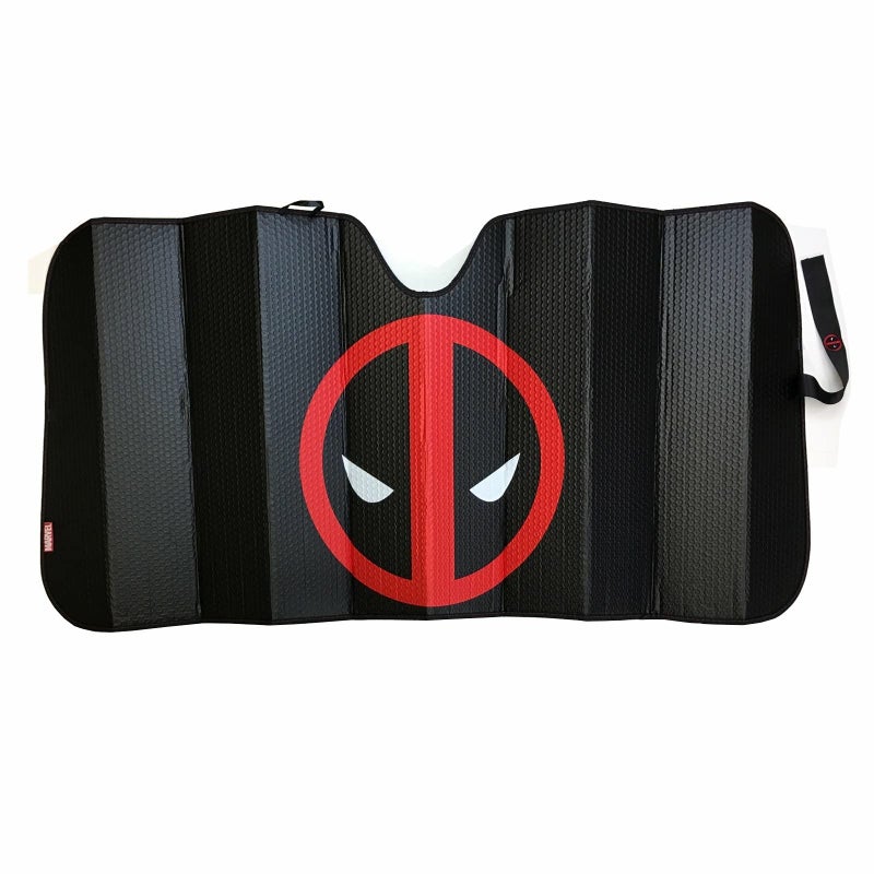 Plasticolor 003854R01 New Marvel X-Men Deadpool Car Truck Windshield Folding Sun Shade Large Size - Image 1